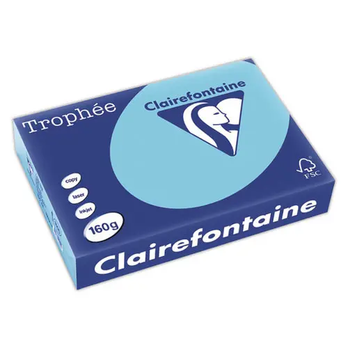 Ramette de 250 feuilles papier A4 bleu alizé pastel - Clairefontaine