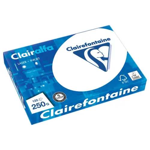 Ramette de 125 feuilles de papier extra-blanc A4 Clairalfa - 250g - CLAIREFONTAINE