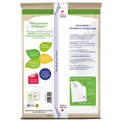 50 Copies doubles perforées - A4 - Petits carreaux - 90g - Oxford