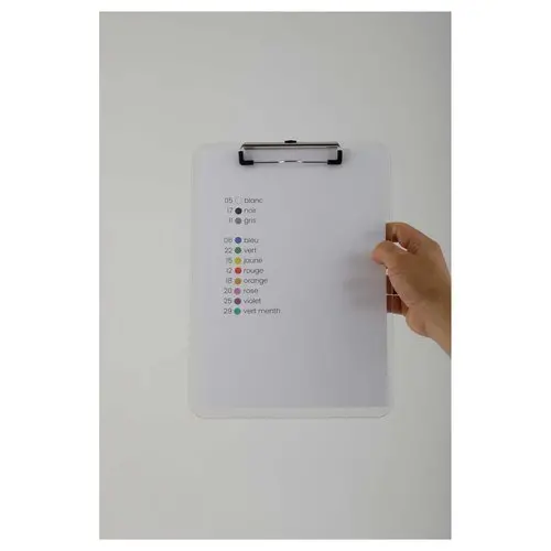 Plaque porte-bloc transparente