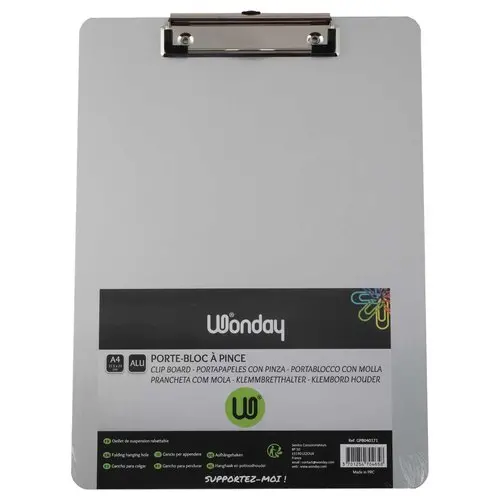 Plaque porte-bloc en aluminium