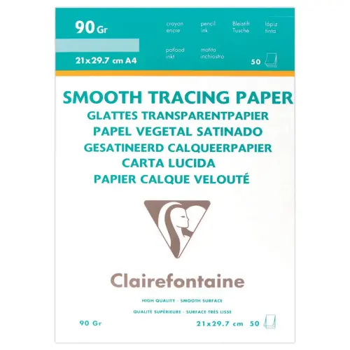 Bloc de 50 feuilles calque A4 90g - Clairefontaine