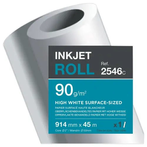 Rouleau de papier couch&eacute; pour traceurs &ndash; 91,4 cm x 45 m &ndash; 90g &ndash; Clairefontaine 
