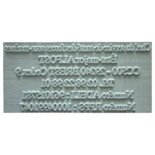 Plaque en caoutchouc pour tampon - empreinte 6 lignes