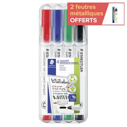 4 Marqueurs effaçables Lumocolor 341 - Staedtler