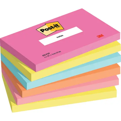 6 Notes Collection Poptimistic - 76 x 127mm - 100 feuilles - POST IT 