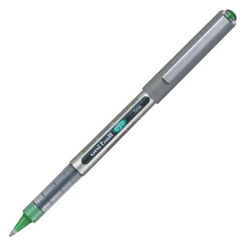 6 Stylos roller pointe métal Eye 157 - Écriture moyenne - Vert - UNI-BALL