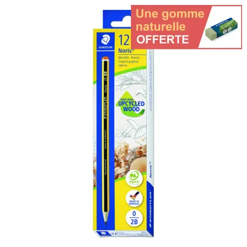 12 Crayons à papier - bois recyclé - 2B - Staedtler