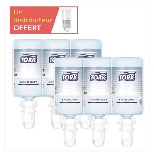 6 recharges de crème de douche TORK S4 1L + 1 distributeur S4 offert