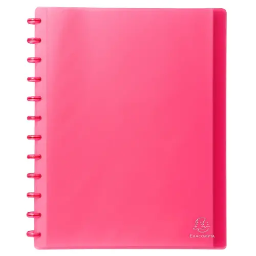 Prot&egrave;ge-documents &agrave; anneaux et pochettes d&eacute;tachables 60 vues - A4 - Rouge - EXACOMPTA 