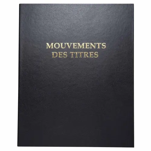 Reliure registre 32x26cm 4 anneaux avec recharge de 100 feuillets imprim&eacute;s - Mouvements de titre - EXACOMPTA 