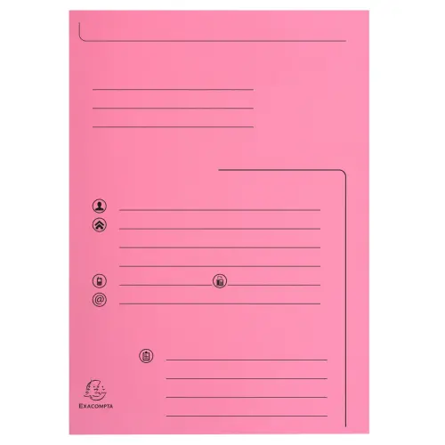Paquet de 25 chemises 2 rabats SUPER 210 Contact - 24x32cm - Rose - EXACOMPTA 