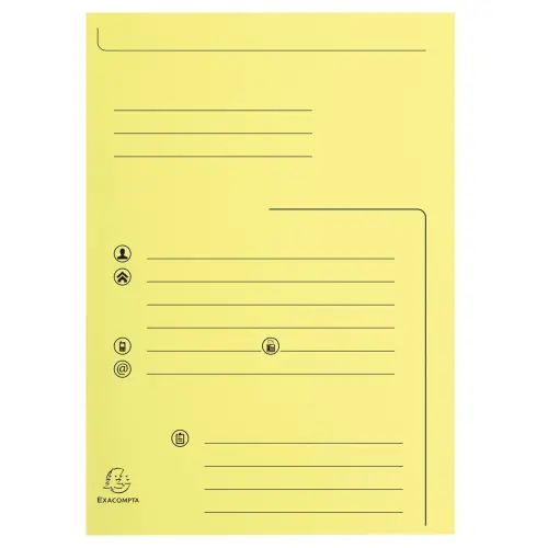 Paquet de 25 chemises 2 rabats SUPER 210 Contact - 24 x 32 cm - Canari - Exacompta