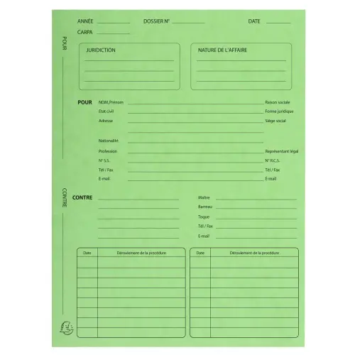Paquet de 25 dossiers de procédure carte lustrée 25x32cm - Tilleul - EXACOMPTA