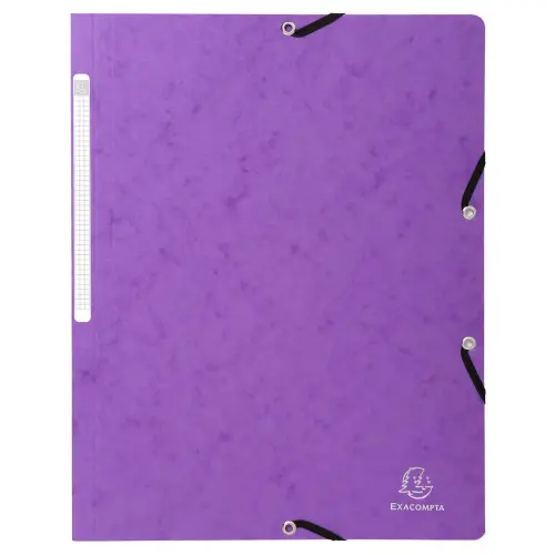 Chemise à élastique sans rabat carte lustrée 400gm² - A4 - Violet - EXACOMPTA
