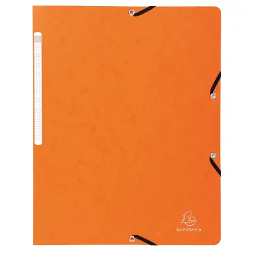 Chemise à élastique sans rabat carte lustrée 400gm² - A4 - Orange - Exacompta