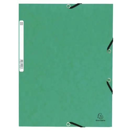 Chemise à élastique 3 rabats carte lustrée 355gm² - A4 - Vert - EXACOMPTA