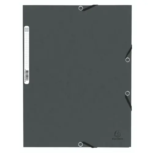 Chemise à élastique 3 rabats carte lustrée 355gm² - A4 - Gris - EXACOMPTA