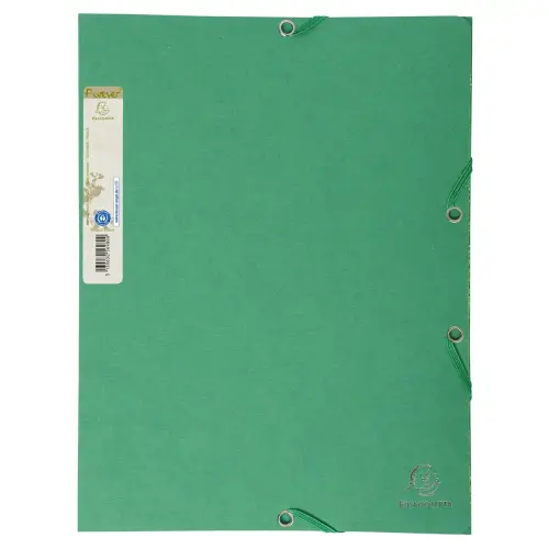 Chemise 3 rabats à élastique carte recyclée 380g/m2 Forever - A4 - Vert foncé - EXACOMPTA