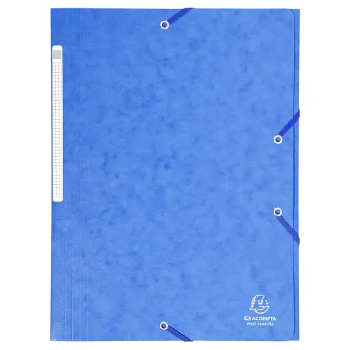 Chemise &agrave; &eacute;lastiques Maxi capacity carte lustr&eacute;e 425gm&sup2; - A4 - Bleu - EXACOMPTA 