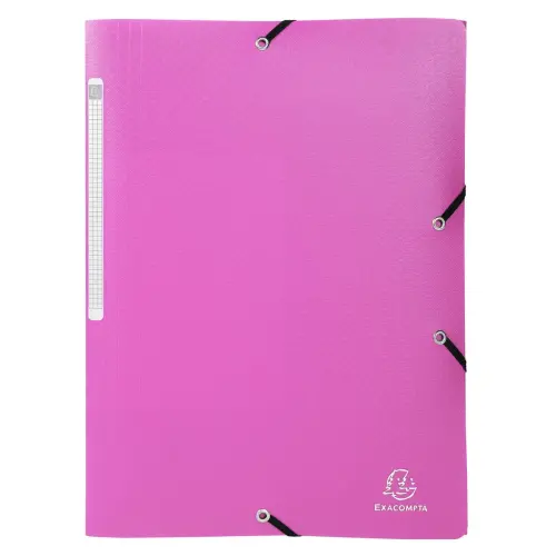 Chemise &agrave; &eacute;lastiques 3 rabats PP OPAK - A4 - Rose - EXACOMPTA 