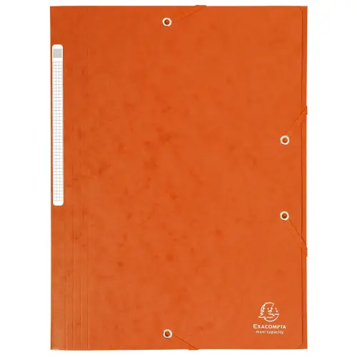 Chemise à élastiques Maxi capacity carte lustrée 425gm² - A4 - Orange - EXACOMPTA