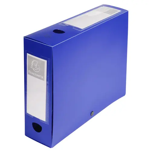 Boite de classement à pression Dos 80mm polypropylène 7/10e Opaque - A4 - Bleu - EXACOMPTA