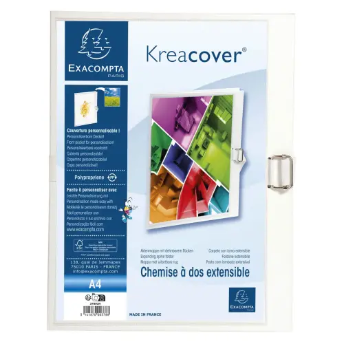 Chemise dos extensible Krea Cover® - 24x32cm - Blanc - EXACOMPTA
