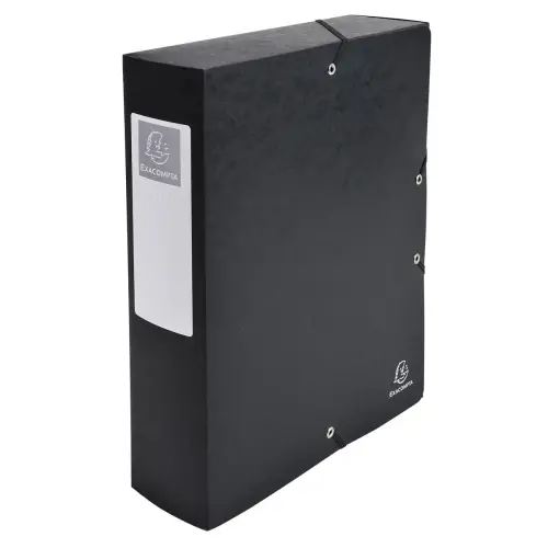 Boite de classement Exabox Dos 80mm Carte lustr&eacute;e - A4 - Noir - EXACOMPTA 