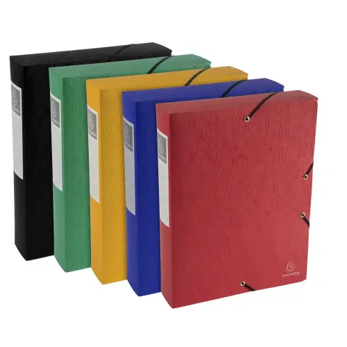 Boite de classement Exabox Dos 60mm Carte lustrée Scotten - A4 - Couleurs assorties - EXACOMPTA