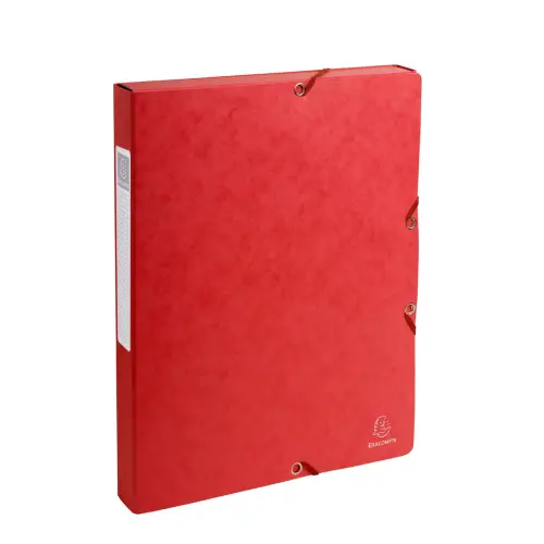 Boite de classement Exabox Dos 25mm Carte lustrée - A4 - Rouge - EXACOMPTA