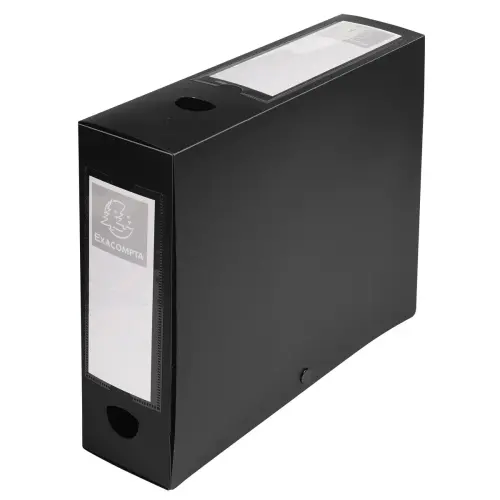Boite de classement &agrave; pression Dos 80mm polypropyl&egrave;ne 7/10e Opaque - A4 - Noir - EXACOMPTA 