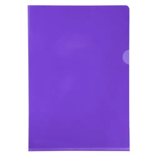 Sachet de 10 pochettes coin PVC lisse haute r&eacute;sistance 13/100e - A4 - Violet - Exacompta 