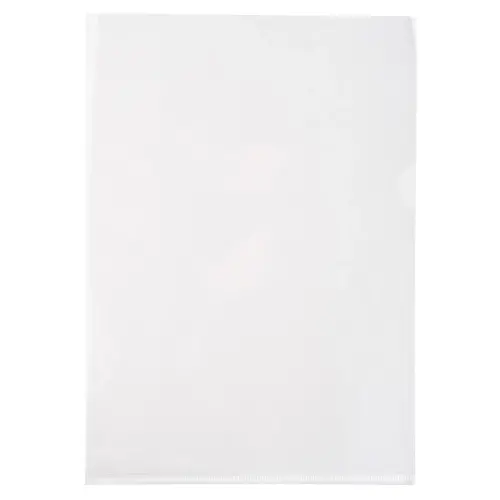 Etui carton de 100 pochettes coin PVC lisse haute résistance 13/100e - A4 - Cristal - EXACOMPTA
