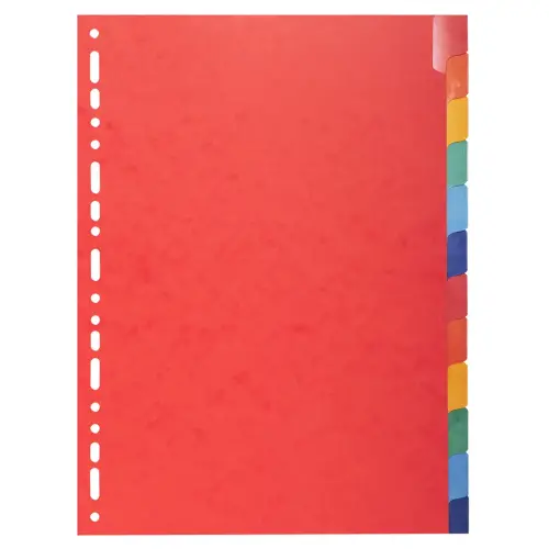 Intercalaires Carte lustrée 225g avec onglets renforcés - 12 positions - A4 - EXACOMPTA