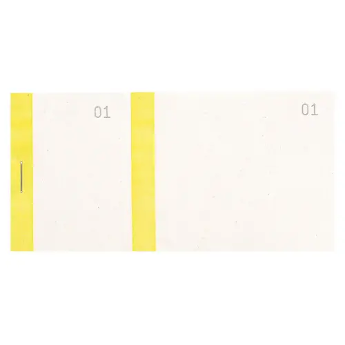 Bloc vendeur à bande couleur 100 feuillets double numérotage - Format 6 ,6x13,5 cm - Jaune - EXACOMPTA