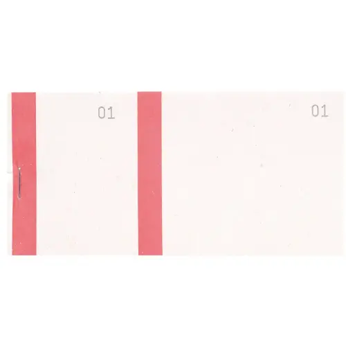 Bloc vendeur à bande couleur 100 feuilleslets double numérotage - Format 6 ,6 x 13,5 cm - Rouge - Exacompta