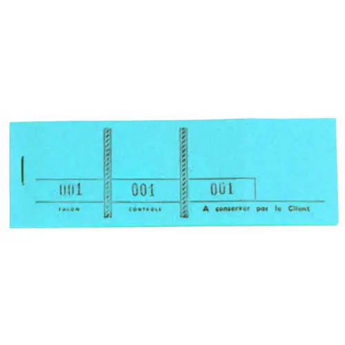 Bloc passe-partout 100 feuillets num&eacute;rot&eacute;s de 3 volets - Format 4,8x15 cm - Bleu - EXACOMPTA 