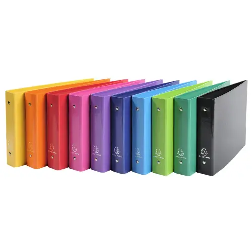 Classeur rigide rembord&eacute; pour fiches bristol 125x200mm 2 anneaux 25mm Iderama&reg; - Couleurs assorties - EXACOMPTA 
