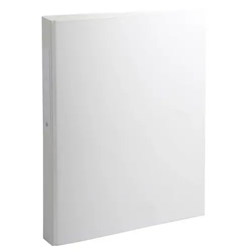 Classeur rembordé polypropylène 2 anneaux ronds de 25mm sur 3eme de couverture - Blanc - EXACOMPTA