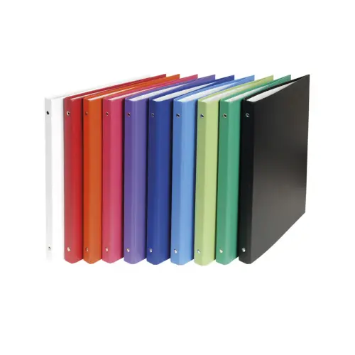 Classeur rembordé polypropylène 4 anneaux 15mm - A4 - Couleurs assorties - EXACOMPTA