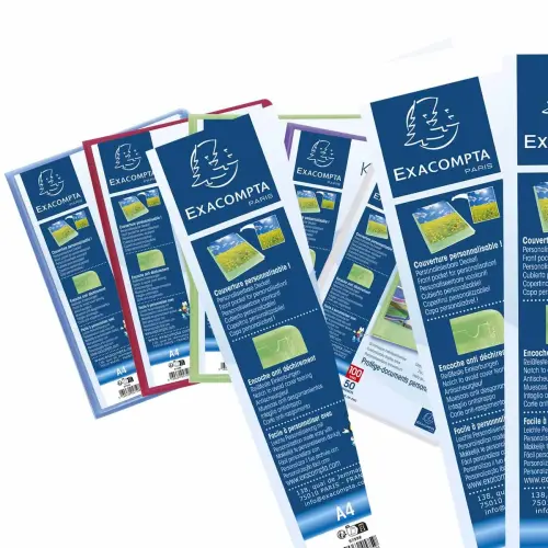 Protège-documents en polypropylène semi rigide Kreacover® Chromaline 100 vues - A4 - Couleurs assorties - EXACOMPTA