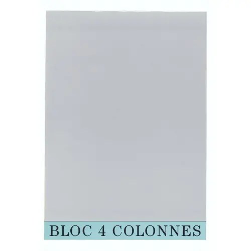 Bloc de contrôle comptable 29,7x21cm - 4 colonnes - 70 feuillets - Gris - EXACOMPTA