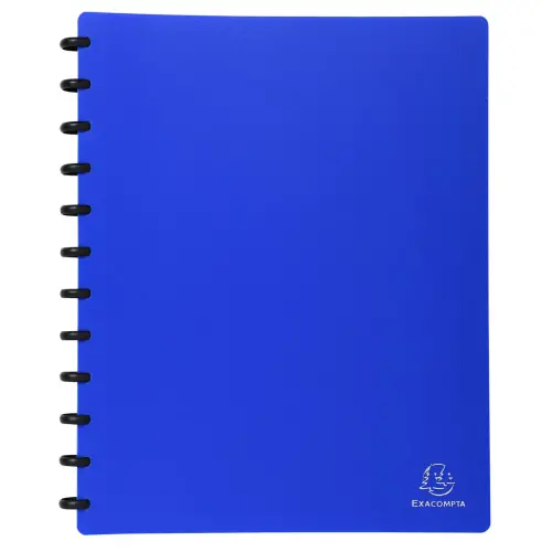 Prot&egrave;ge-documents &agrave; anneaux et pochettes d&eacute;tachables 60 vues - A4 - Bleu - Exacompta 