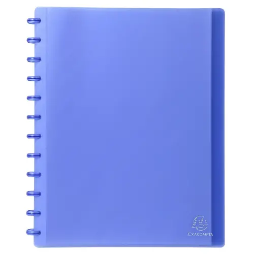 Protège-documents à anneaux et pochettes détachables 60 vues - A4 - Bleu - Exacompta