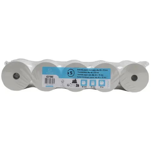 Bobine pour tickets de caisse 80x80 mm - 1 pli thermique 55g/m2 sans BPA. - EXACOMPTA 