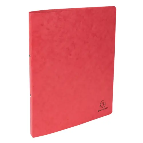 Classeur 2 anneaux 15mm Carte lustrée - A4 - Rouge - EXACOMPTA