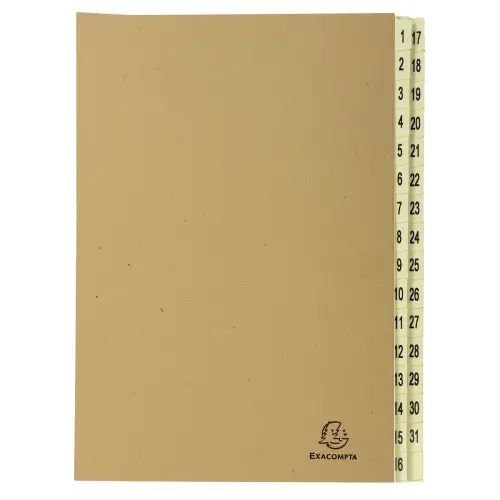 Trieur rigide 31 compartiments de 1 à 31 Forever kraft - A4 - Brun - EXACOMPTA