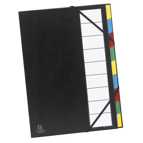 Trieur rigide ordonator dos extensible 9 compartiments - Couleurs assorties - EXACOMPTA