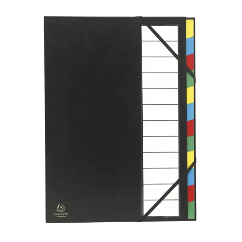 Trieur rigide Ordonator dos extensible 12 compartiments - Noir - EXACOMPTA